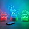 Custom dinosaur night light, Kids acrylic night light for kids bedroom decor, personalized with your name.