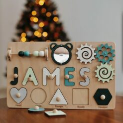 Baby Gift, Personalized Name Puzzle, First Birthday Gift, Busy Board 1 year old, Baby toys