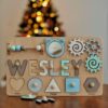 Nursery Decor Name Puzzle Personalized Busy Board First Birthday Gift Boy Girl Montessori Wooden Toys Sensory Board Baby Christmas Gift